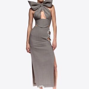 AREA NYC PENCIL SKIRT PLAID CRYSTAL EMBELLISHED NWOT SMALL